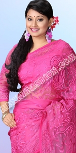 Pink Moslin Sari Dhakai Jamdani Saree, Eid Collection 2014, Saree, Sharee, Sari, Bangladeshi Saree