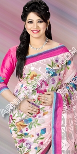 Exclusive Pink Jamdani Dhakai Jamdani Saree, Eid Collection 2014, Saree, Sharee, Sari, Bangladeshi Saree