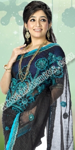 Black Jacket Moslin Dhakai Jamdani Saree, Eid Collection 2014, Saree, Sharee, Sari, Bangladeshi Saree