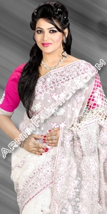 White Exclusive Saree Dhakai Jamdani Saree, Eid Collection 2014, Saree, Sharee, Sari, Bangladeshi Saree